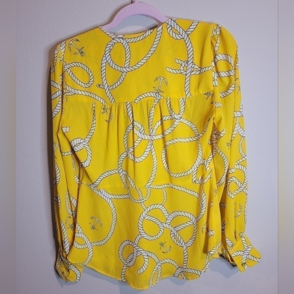 CAbi Yellow Reef Knot Nautical Blouse size small NWOT‎ - Picture 9 of 9